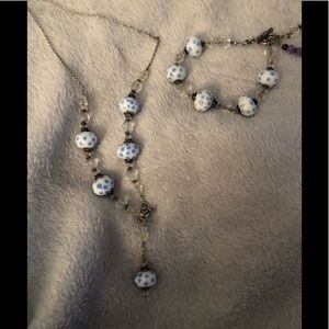Swarovski crystal necklace and bracelet set